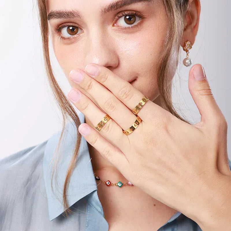 Sun Moon Rings For Women Men Stainelss Steel Gold Plated Ring Wedding Couple Rings Aesthetic Vintage Jewelry Gifts Anillos