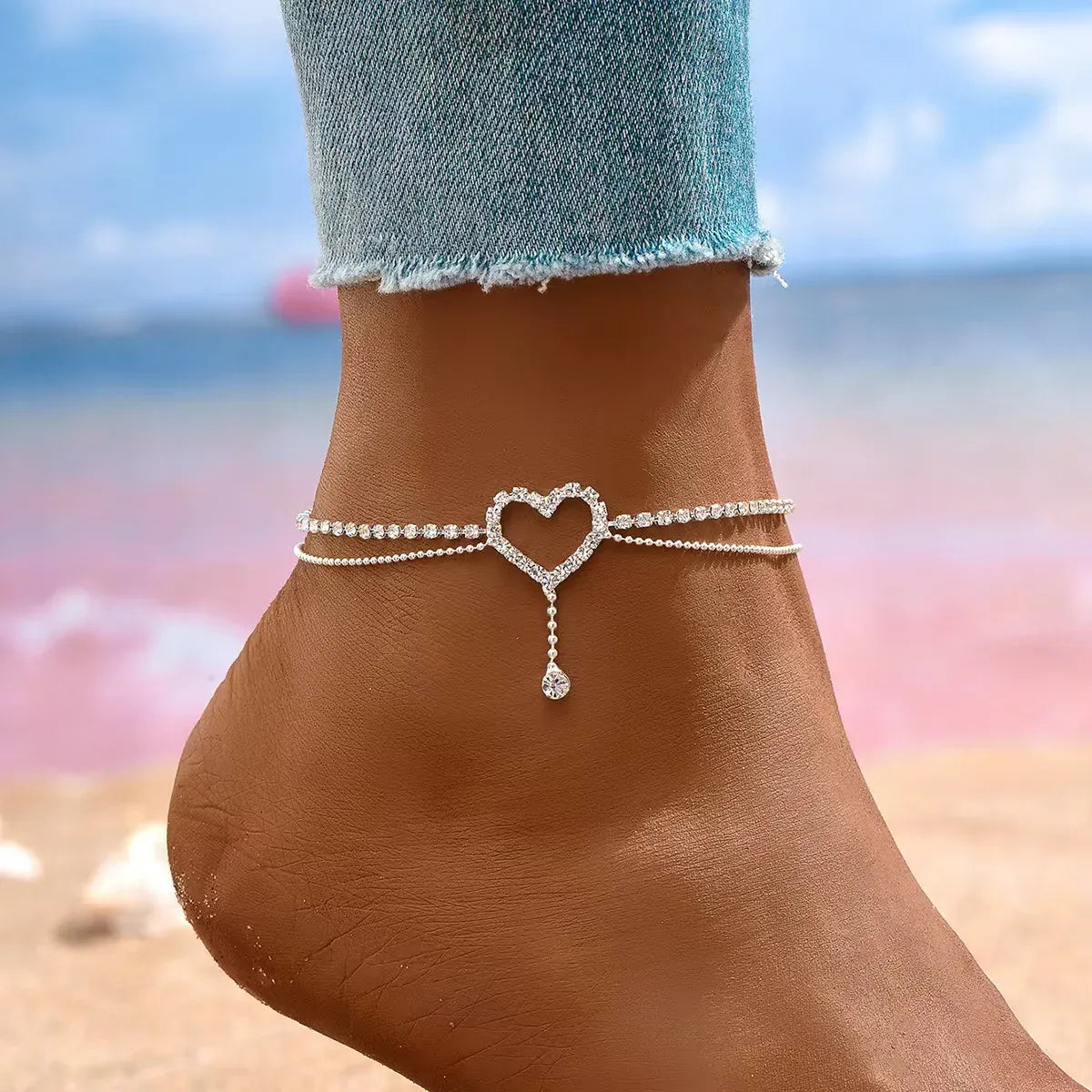 Heart Double Layer Anklet