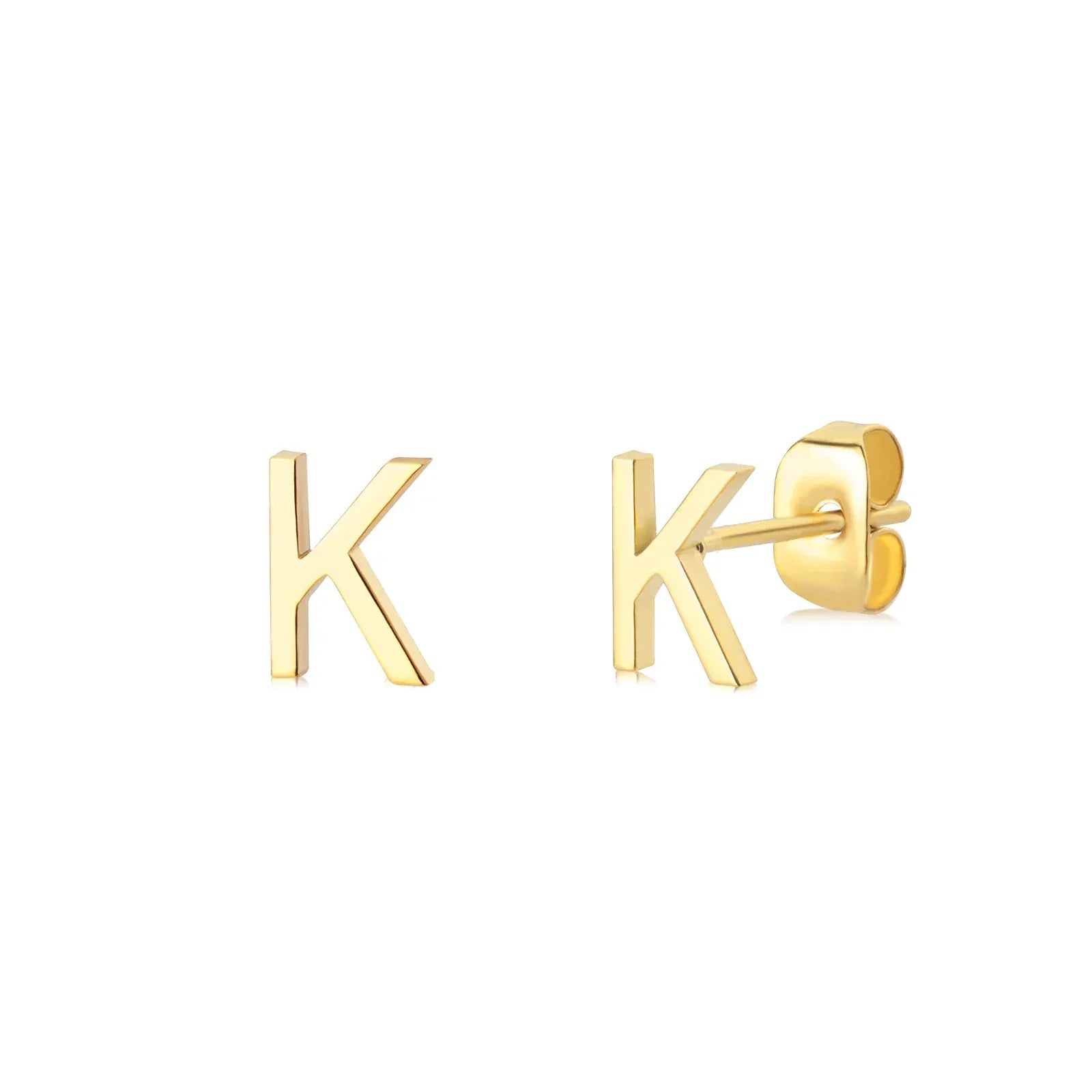Cute A-Z Initial Letter Earrings for Women Gold Color Stainless Steel Stud Earrings Christmas Piercing Earring Fashion Jewelry