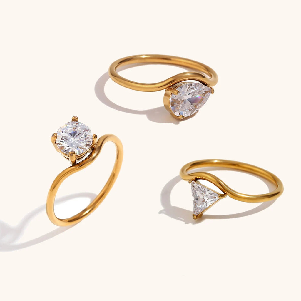 Water Drop Zircon Ring