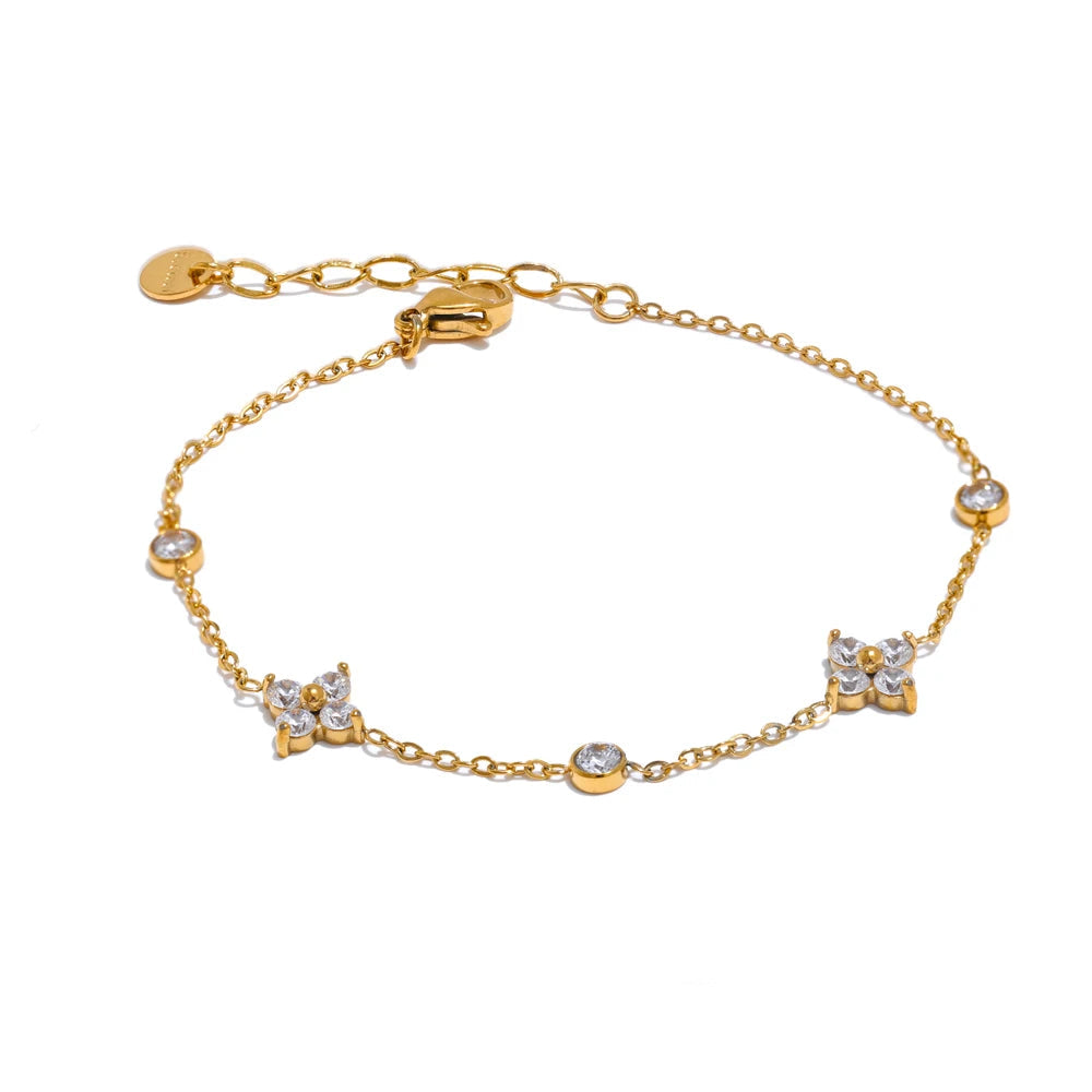Zircon Flower Bracelet