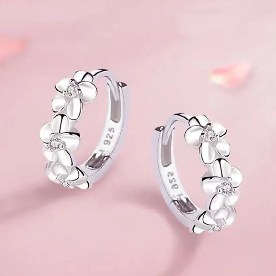 Flower Hoop Earrings