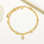 Double Layer Cross Anklet