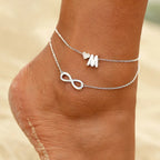 Infinity Heart Anklet Personalized