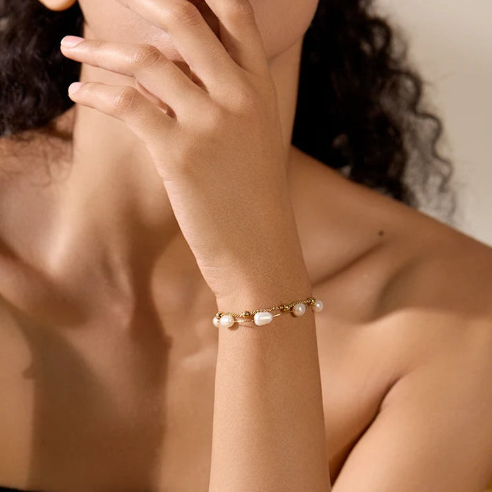 Pulseira Pérolas Brilho Oceano