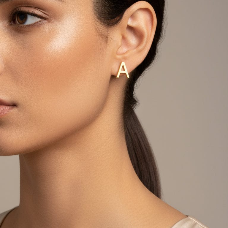 Liekoo Elegant Gold Initial Earrings — Personalized & Stylish