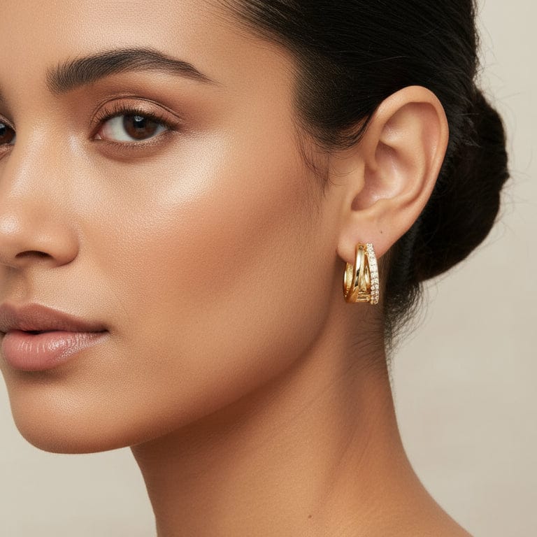 Liekoo Round Hoop Earrings – Bold Punk Style