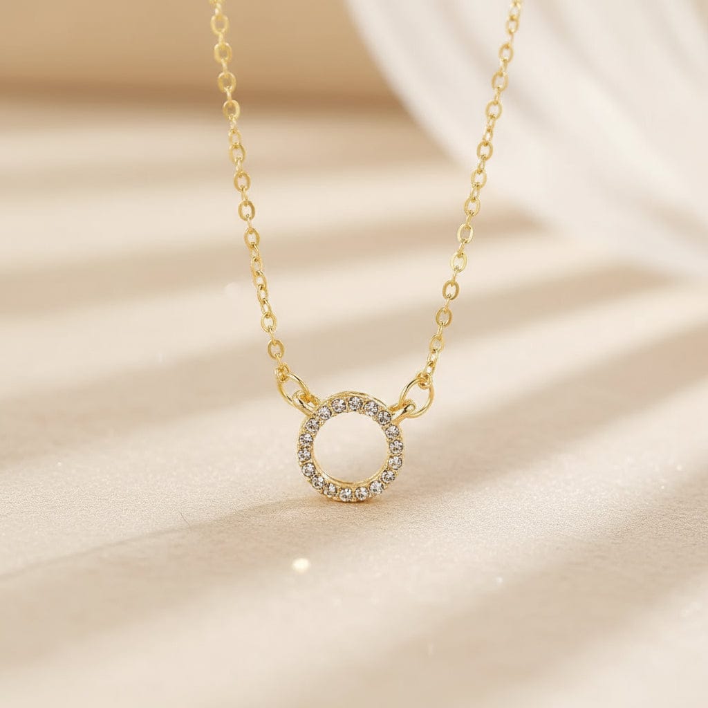 Liekoo Trendy Round Pendant Necklace – Sparkling Elegance
