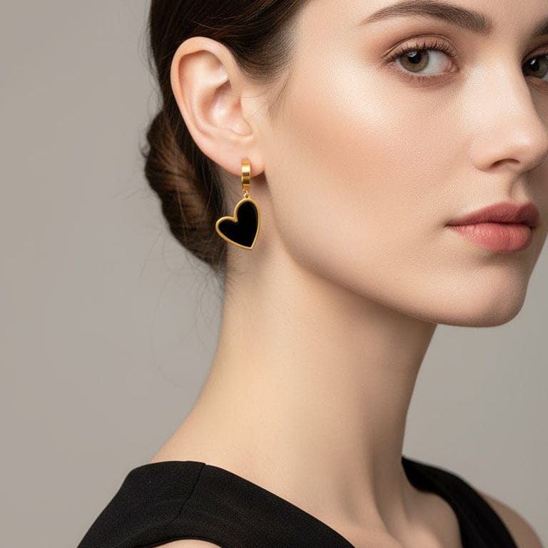 Liekoo Heart Hoop Earrings – Chic & Playful Elegance