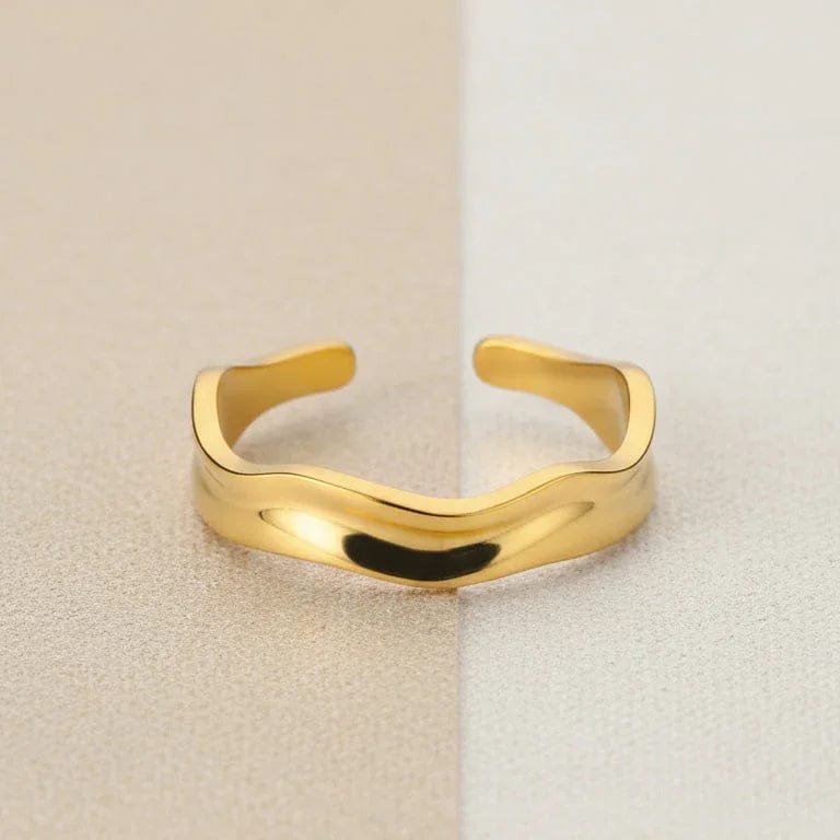 Liekoo Gold Plated Geometric Ring Minimalist