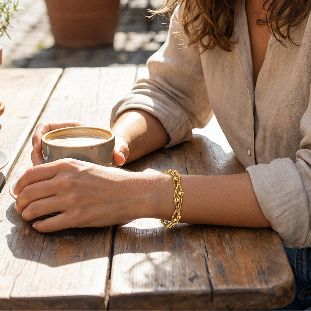 Pulsera de cuentas dobles